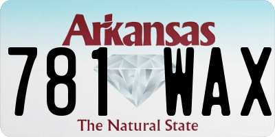 AR license plate 781WAX