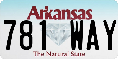 AR license plate 781WAY