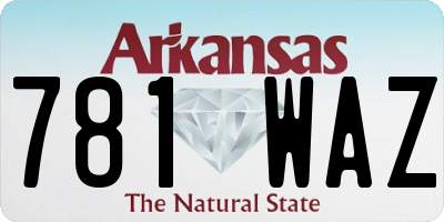AR license plate 781WAZ