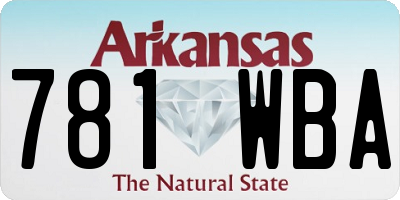 AR license plate 781WBA