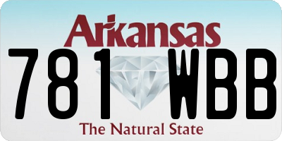 AR license plate 781WBB
