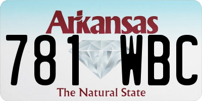 AR license plate 781WBC