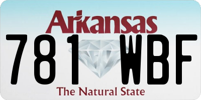 AR license plate 781WBF