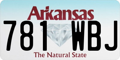 AR license plate 781WBJ