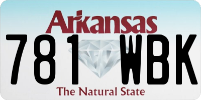 AR license plate 781WBK