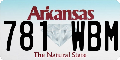 AR license plate 781WBM
