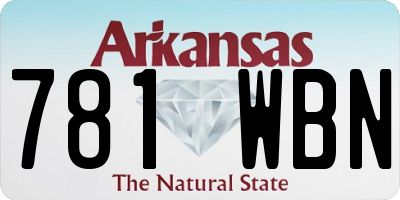 AR license plate 781WBN