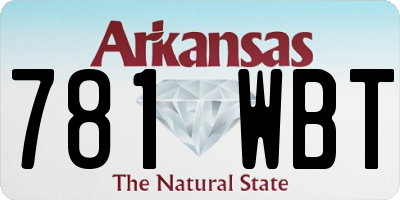 AR license plate 781WBT