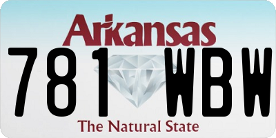AR license plate 781WBW