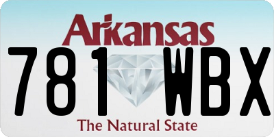 AR license plate 781WBX