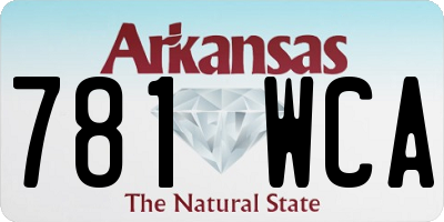 AR license plate 781WCA