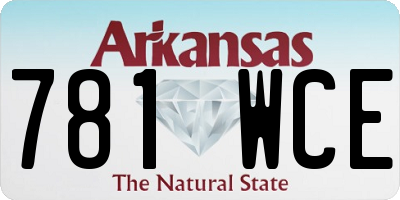 AR license plate 781WCE