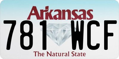 AR license plate 781WCF