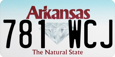 AR license plate 781WCJ