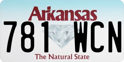 AR license plate 781WCN