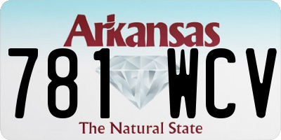 AR license plate 781WCV