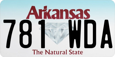 AR license plate 781WDA