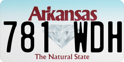 AR license plate 781WDH
