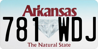 AR license plate 781WDJ