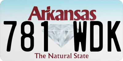 AR license plate 781WDK