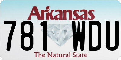 AR license plate 781WDU