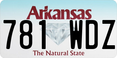 AR license plate 781WDZ