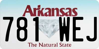 AR license plate 781WEJ