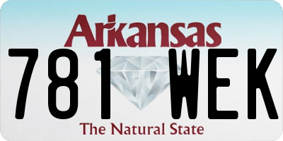 AR license plate 781WEK