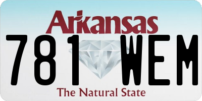 AR license plate 781WEM
