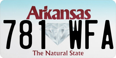 AR license plate 781WFA