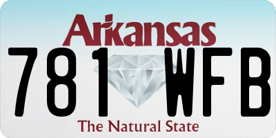 AR license plate 781WFB