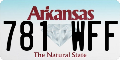 AR license plate 781WFF