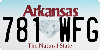 AR license plate 781WFG