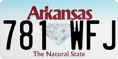 AR license plate 781WFJ