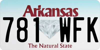 AR license plate 781WFK
