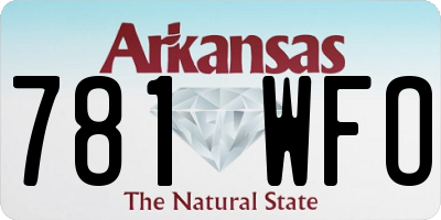 AR license plate 781WFO