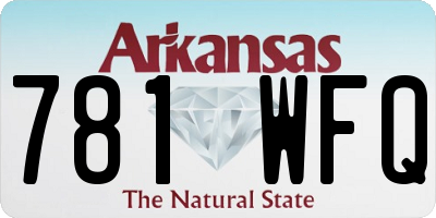 AR license plate 781WFQ