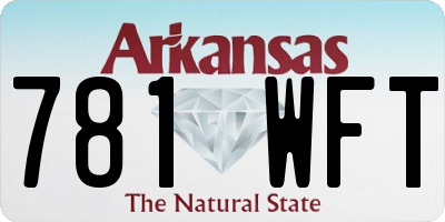 AR license plate 781WFT