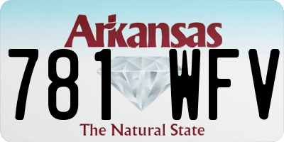 AR license plate 781WFV