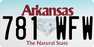 AR license plate 781WFW