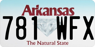 AR license plate 781WFX