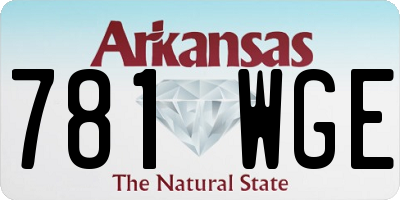 AR license plate 781WGE