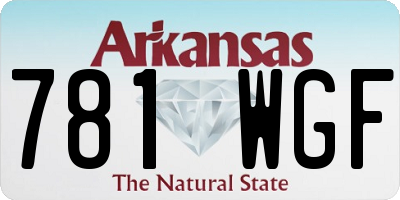 AR license plate 781WGF