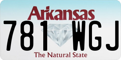 AR license plate 781WGJ