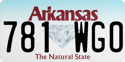 AR license plate 781WGO
