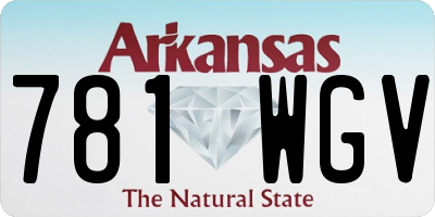 AR license plate 781WGV