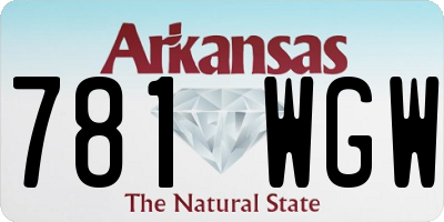 AR license plate 781WGW