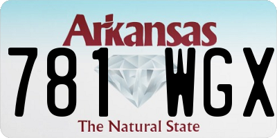 AR license plate 781WGX
