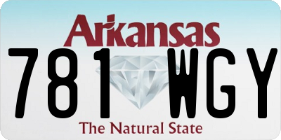 AR license plate 781WGY