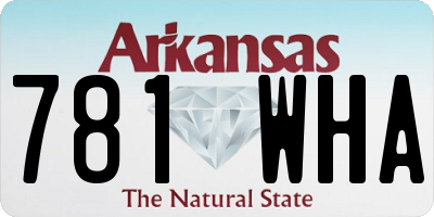AR license plate 781WHA